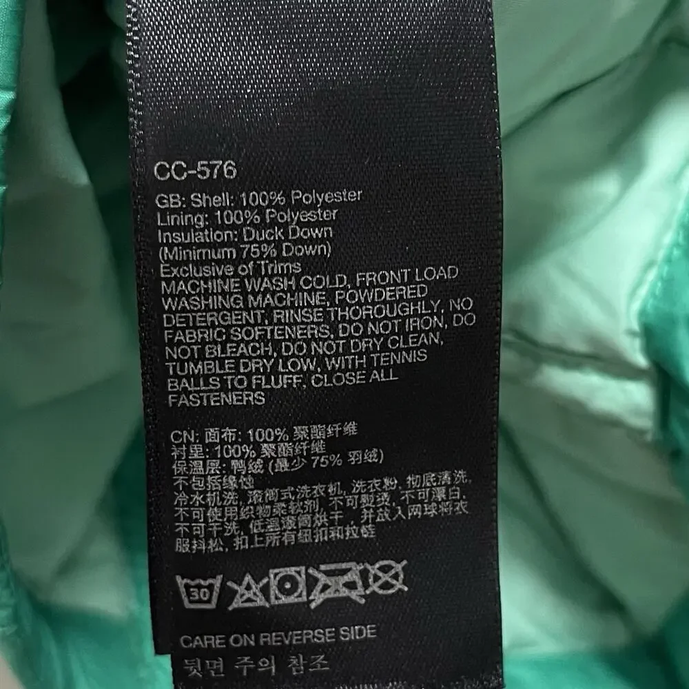 Marmot Girls 550 Fill Down Quilted Sol Puffer Vest Size L Green Outdoor Packable